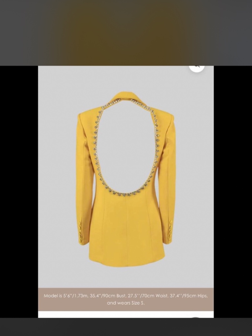 Yellow backless blazer